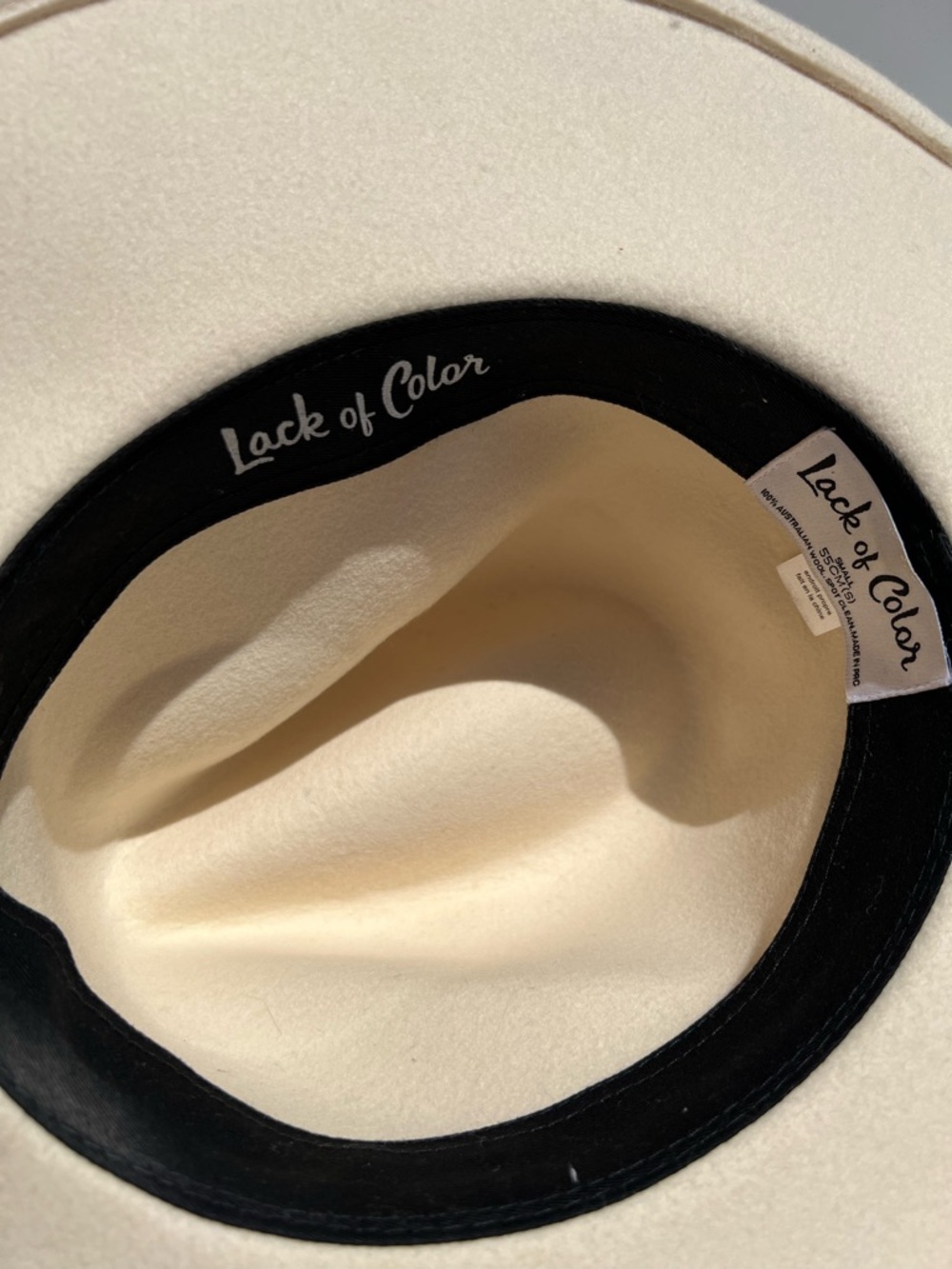 Lack Of Color 100% Australian Wool Wide Brim Fedora Rancher Hat Sz S 55 CM - Picture 8 of 12